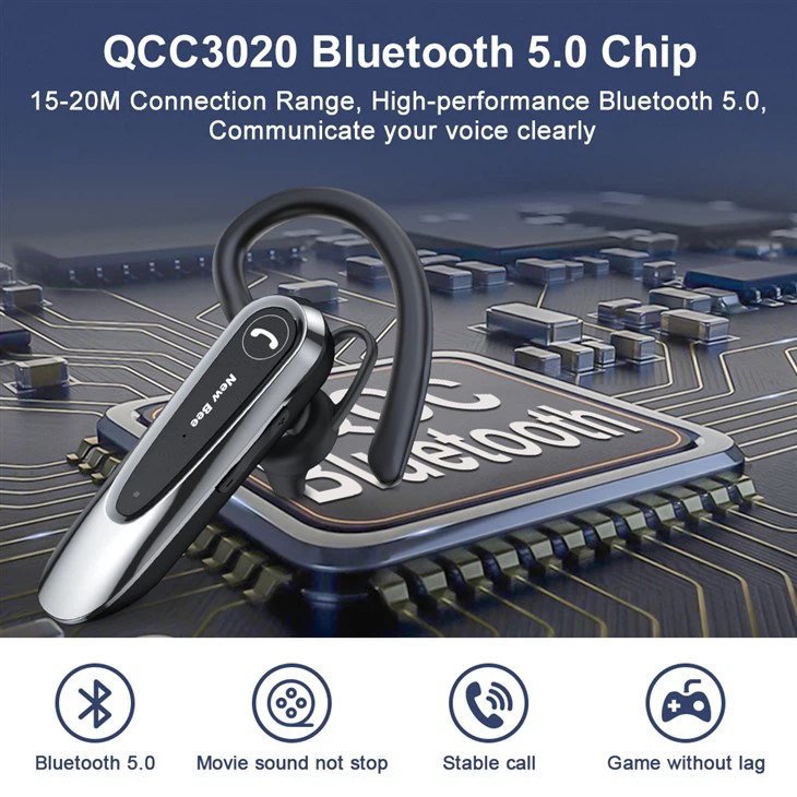 Bluetooth 5.0 Single Ear Business Headset For Phone