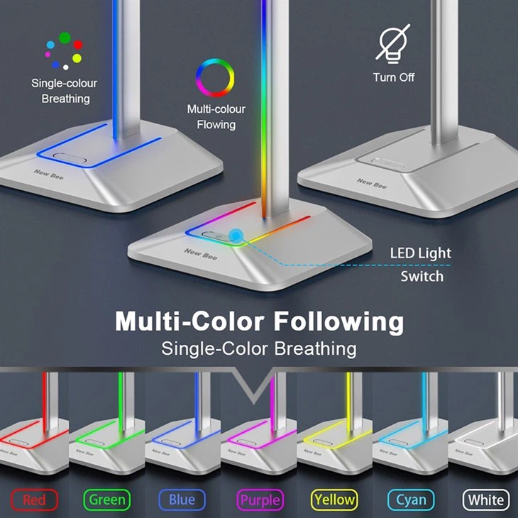 rgb headset stand white