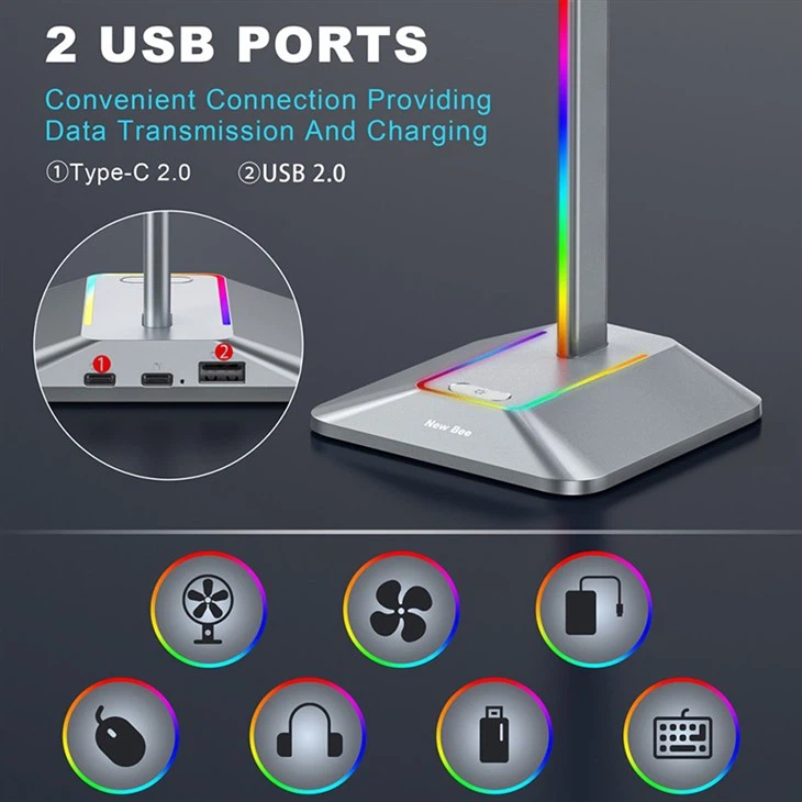headset stand rgb white